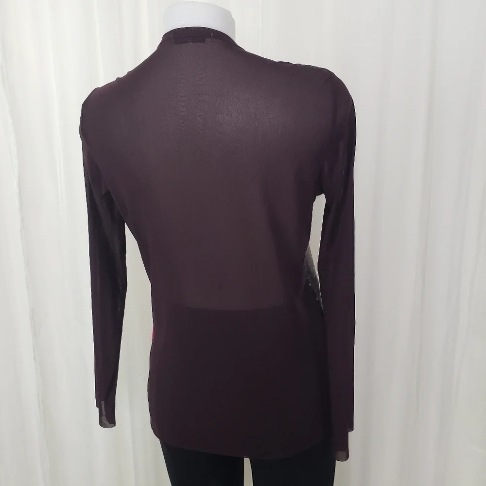 Aldo Martins mixed media patchwork WOW sheer mesh top size 12 - Picture 6 of 8